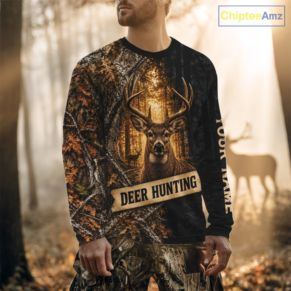 Whitetail Deer Custom Name 3D All Over Printed Shirts, Deer Hunting Shirt, Hunting Season NHT1606