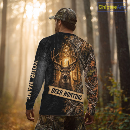 Whitetail Deer Custom Name 3D All Over Printed Shirts, Deer Hunting Shirt, Hunting Season NHT1606