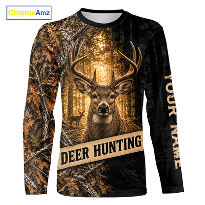Whitetail Deer Custom Name 3D All Over Printed Shirts, Deer Hunting Shirt, Hunting Season NHT1606