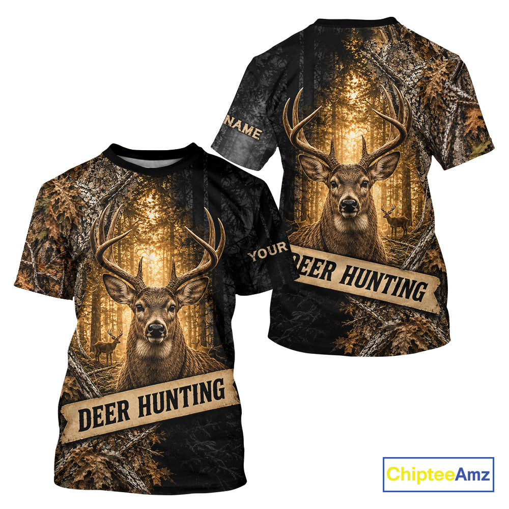 Whitetail Deer Custom Name 3D All Over Printed Shirts, Deer Hunting Shirt, Hunting Season NHT1606