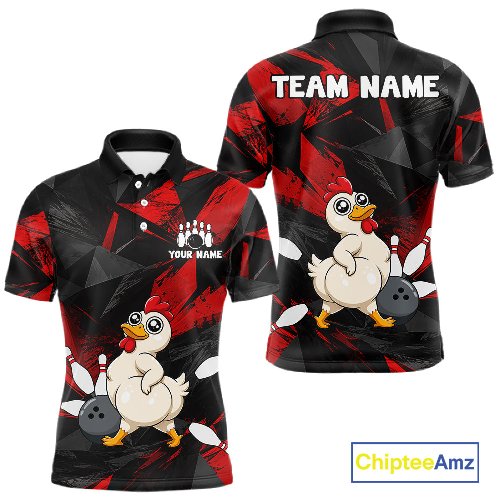 Chicken Bowling Shirt Custom Team Name Funny Bowling League Shirt For Men NHT1448