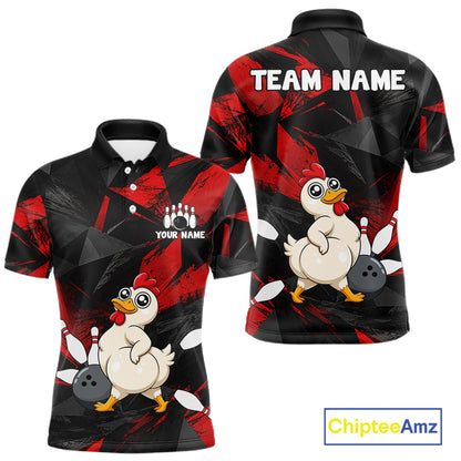 Chicken Bowling Shirt Custom Team Name Funny Bowling League Shirt For Men NHT1448