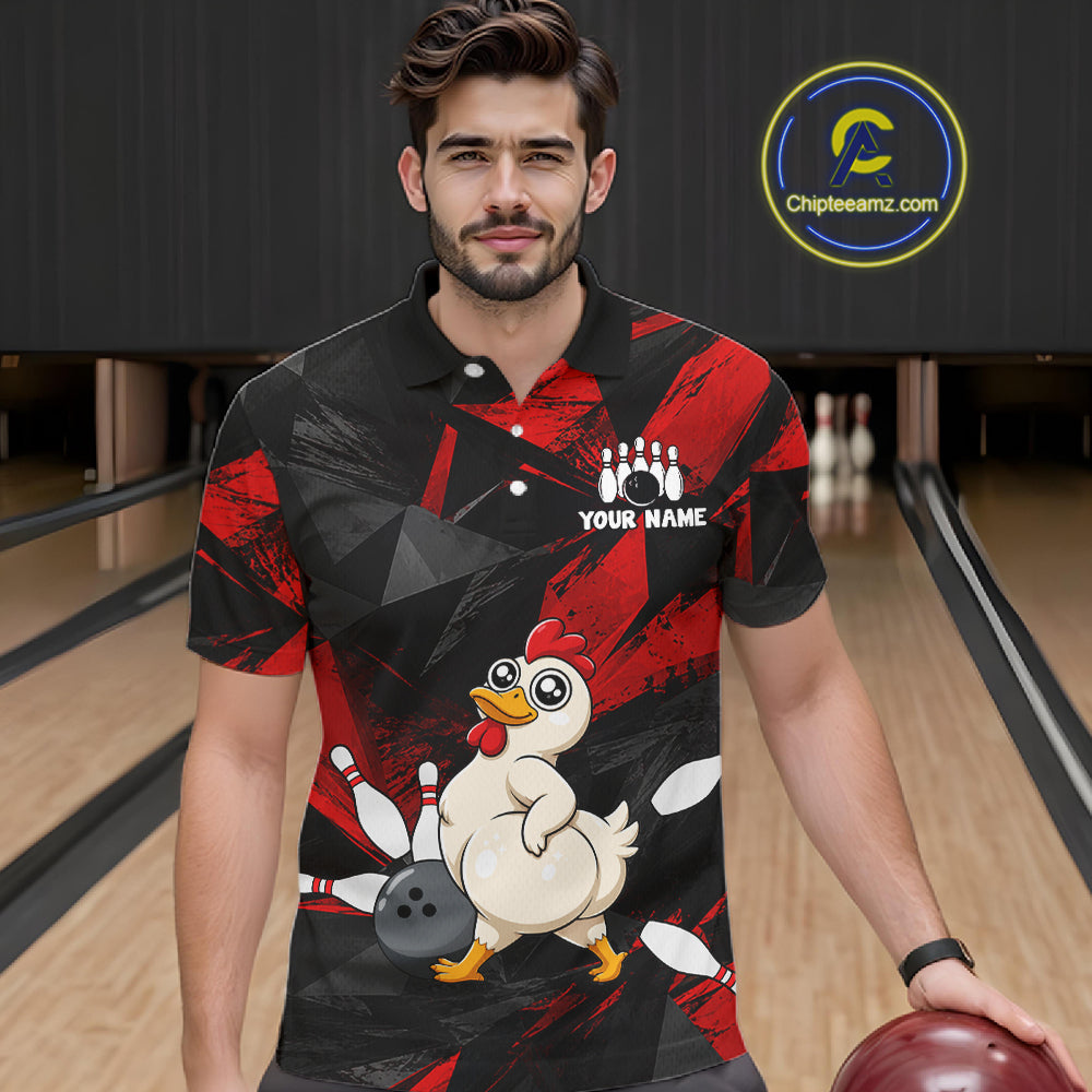 Chicken Bowling Shirt Custom Team Name Funny Bowling League Shirt For Men NHT1448