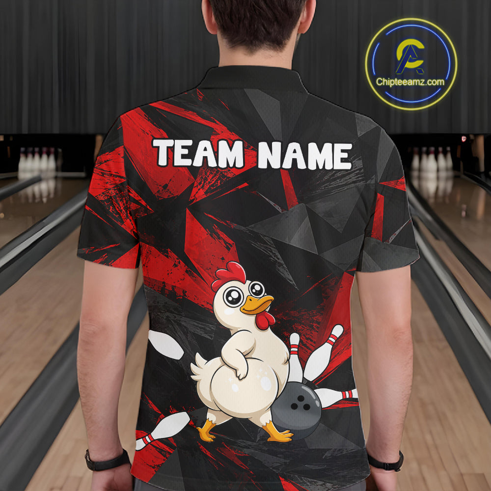 Chicken Bowling Shirt Custom Team Name Funny Bowling League Shirt For Men NHT1448