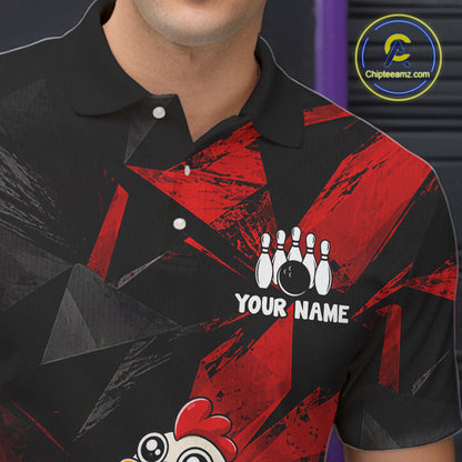 Chicken Bowling Shirt Custom Team Name Funny Bowling League Shirt For Men NHT1448