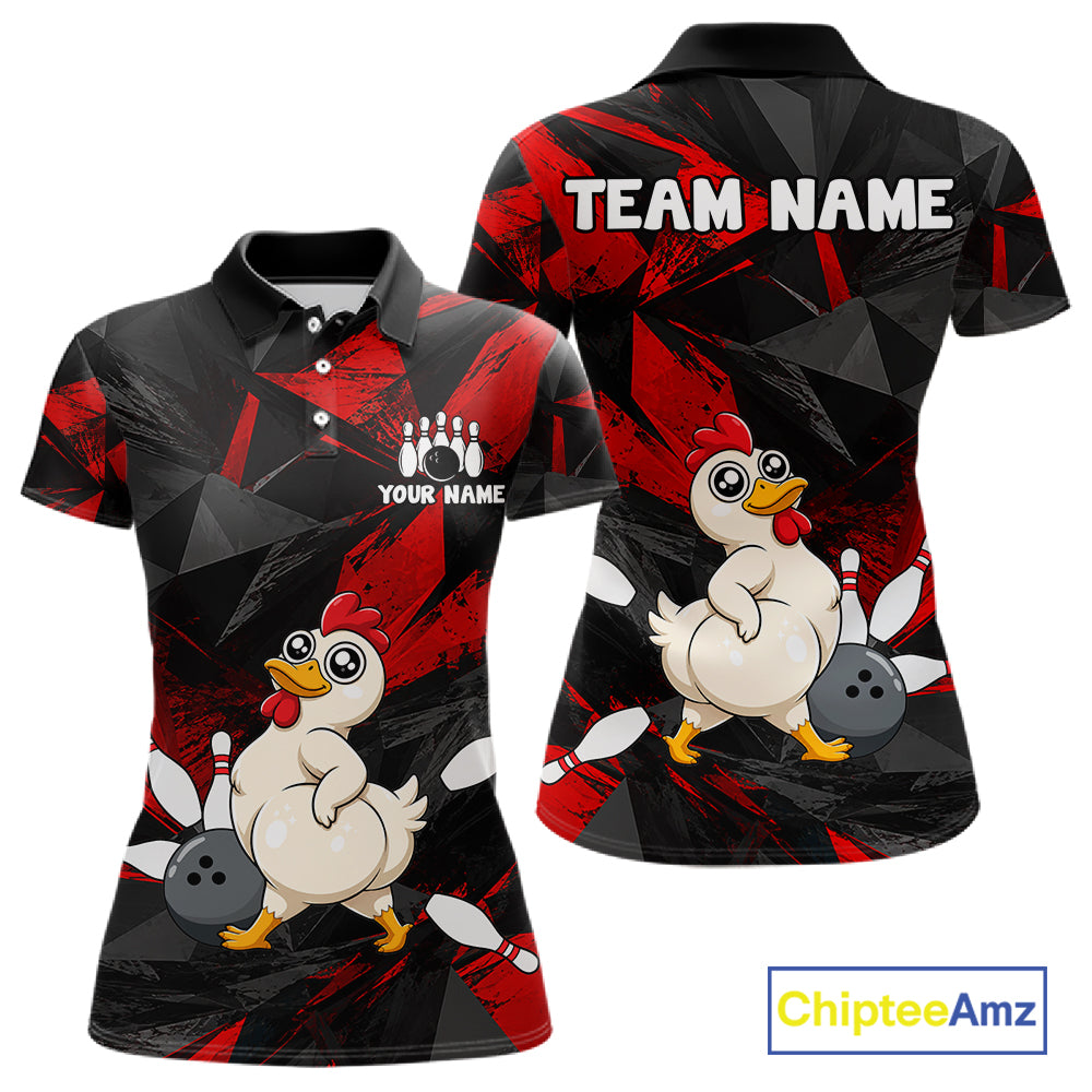 Chicken Bowling Shirt Custom Team Name Funny Bowling League Shirt For Women NHT1448