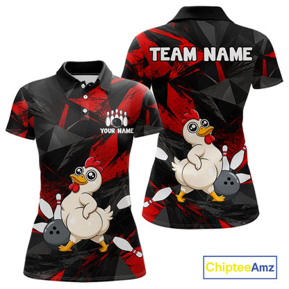 Chicken Bowling Shirt Custom Team Name Funny Bowling League Shirt For Women NHT1448
