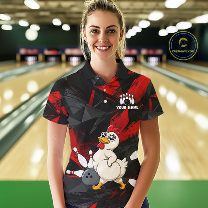 Chicken Bowling Shirt Custom Team Name Funny Bowling League Shirt For Women NHT1448