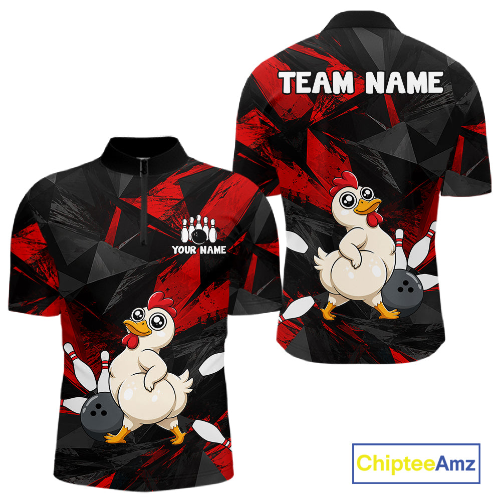 Chicken Bowling Shirt Custom Team Name Funny Bowling League Shirt For Men NHT1448