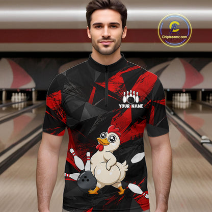 Chicken Bowling Shirt Custom Team Name Funny Bowling League Shirt For Men NHT1448