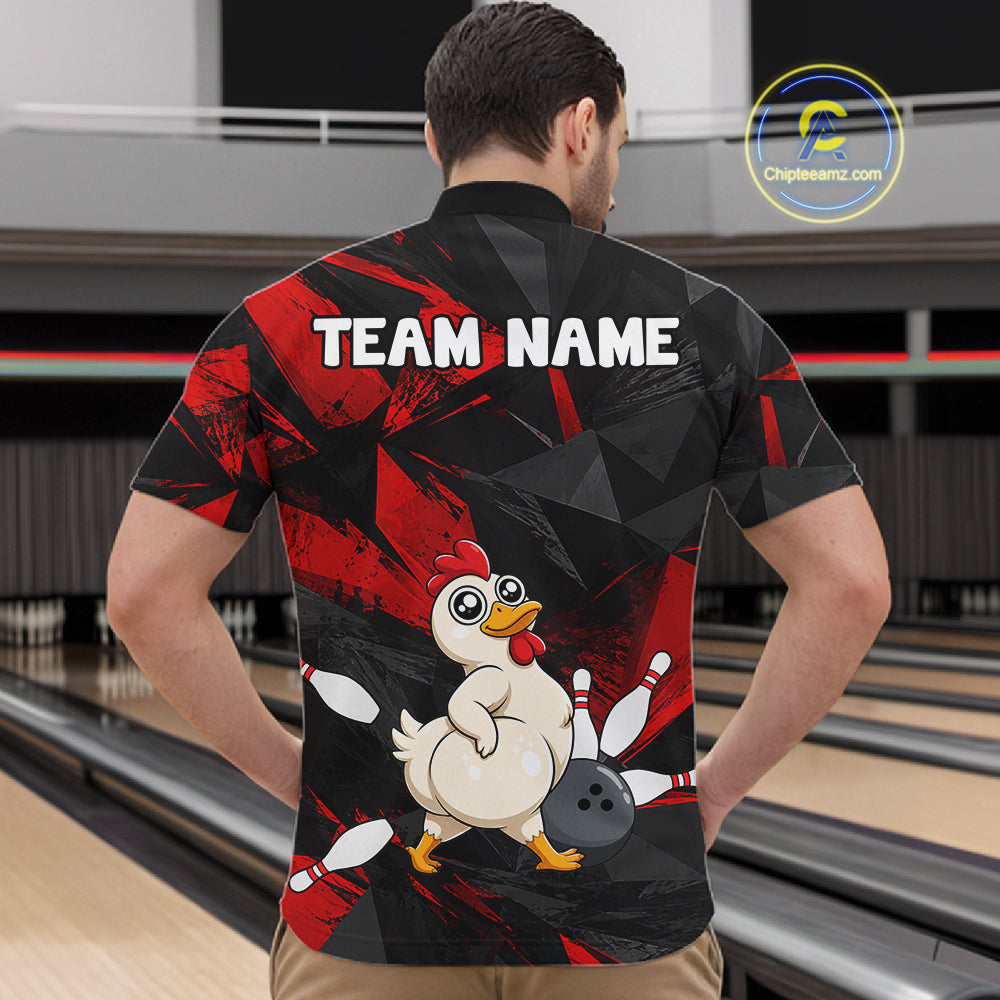 Chicken Bowling Shirt Custom Team Name Funny Bowling League Shirt For Men NHT1448