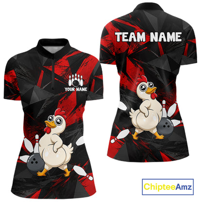 Chicken Bowling Shirt Custom Team Name Funny Bowling League Shirt For Women NHT1448