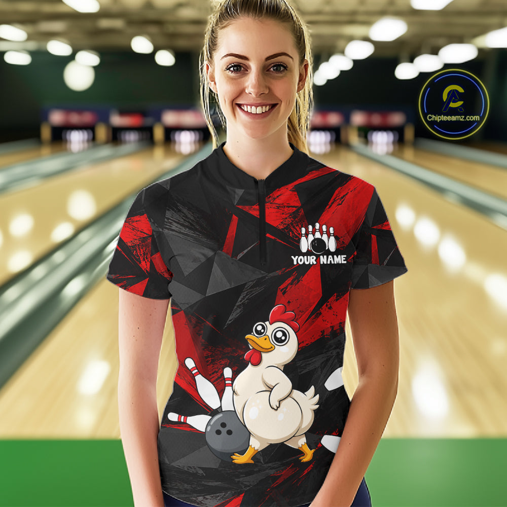 Chicken Bowling Shirt Custom Team Name Funny Bowling League Shirt For Women NHT1448