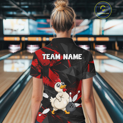 Chicken Bowling Shirt Custom Team Name Funny Bowling League Shirt For Women NHT1448
