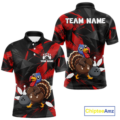 Turkey Bowling Shirt Custom Team Name Funny Bowling League Shirt For Men NHT1449