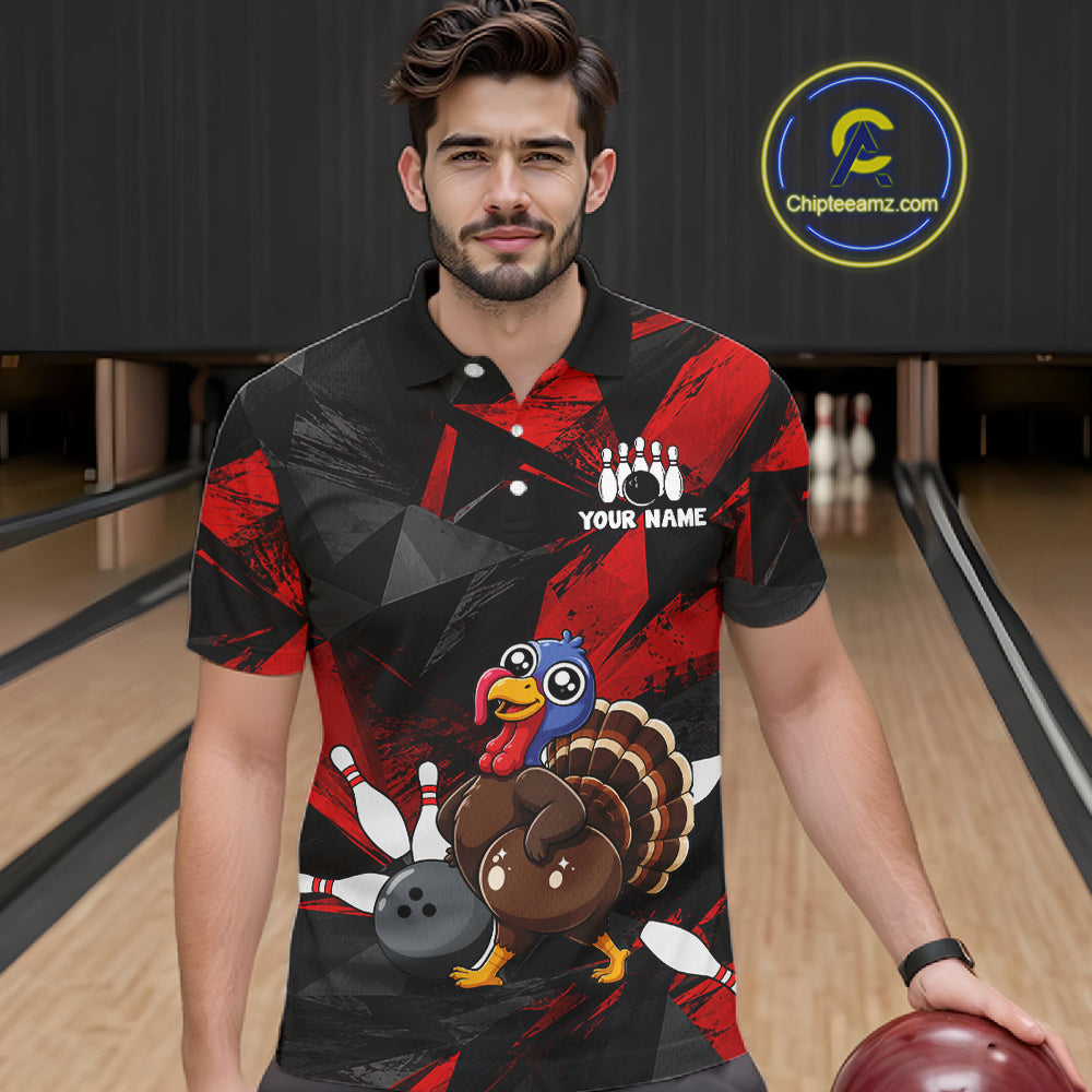 Turkey Bowling Shirt Custom Team Name Funny Bowling League Shirt For Men NHT1449