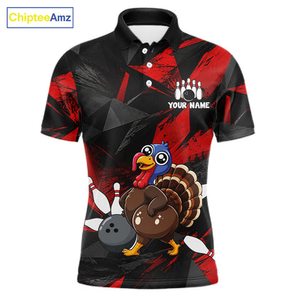 Turkey Bowling Shirt Custom Team Name Funny Bowling League Shirt For Men NHT1449