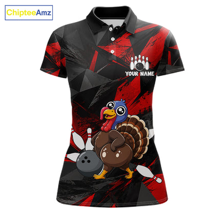 Turkey Bowling Shirt Custom Team Name Funny Bowling League Shirt For Women NHT1449