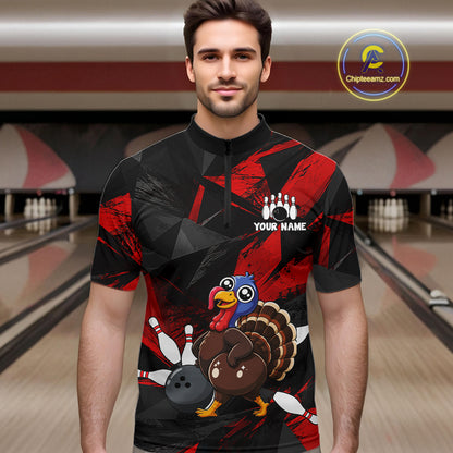 Turkey Bowling Shirt Custom Team Name Funny Bowling League Shirt For Men NHT1449