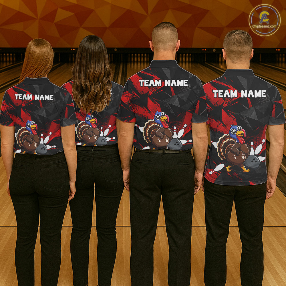 Turkey Bowling Shirt Custom Team Name Funny Bowling League Shirt For Men NHT1449