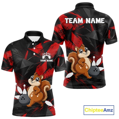 Squirrel Bowling Shirt Custom Team Name Funny Bowling League Shirt For Men NHT1450