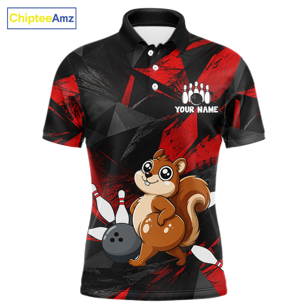 Squirrel Bowling Shirt Custom Team Name Funny Bowling League Shirt For Men NHT1450