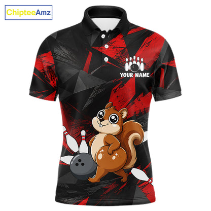 Squirrel Bowling Shirt Custom Team Name Funny Bowling League Shirt For Men NHT1450