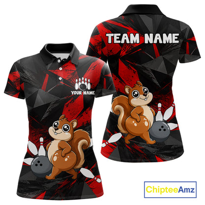 Squirrel Bowling Shirt Custom Team Name Funny Bowling League Shirt For Women NHT1450