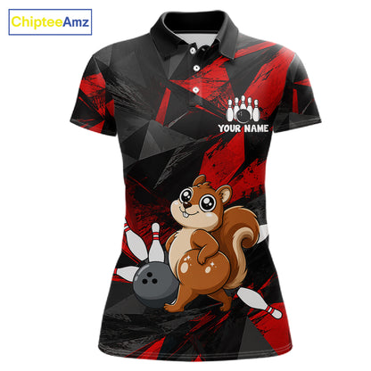 Squirrel Bowling Shirt Custom Team Name Funny Bowling League Shirt For Women NHT1450