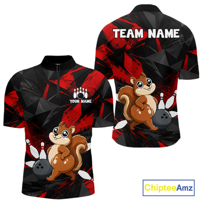 Squirrel Bowling Shirt Custom Team Name Funny Bowling League Shirt For Men NHT1450