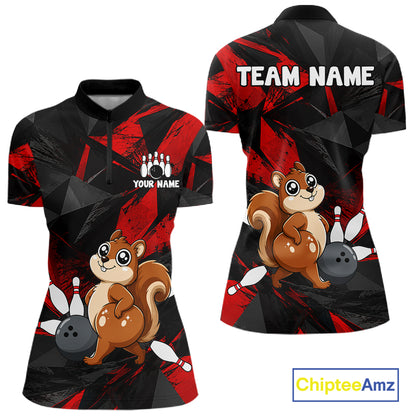 Squirrel Bowling Shirt Custom Team Name Funny Bowling League Shirt For Women NHT1450