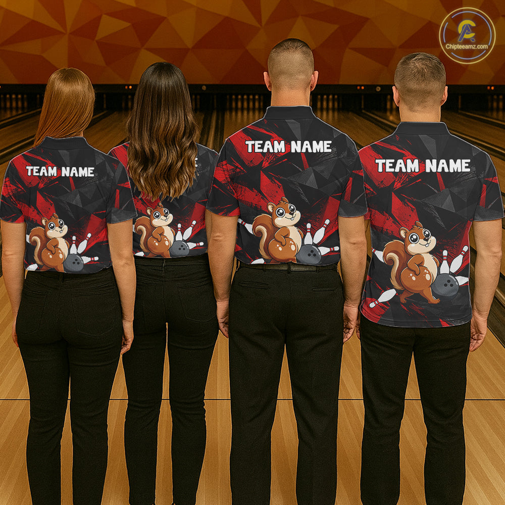 Squirrel Bowling Shirt Custom Team Name Funny Bowling League Shirt For Women NHT1450