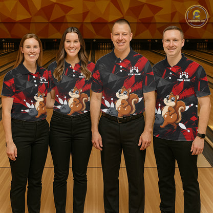Squirrel Bowling Shirt Custom Team Name Funny Bowling League Shirt For Women NHT1450