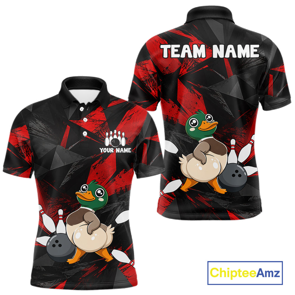 Duck Bowling Shirt Custom Team Name Funny Bowling League Shirt For Men NHT1451