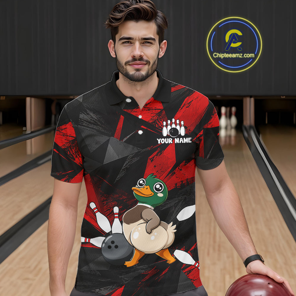 Duck Bowling Shirt Custom Team Name Funny Bowling League Shirt For Men NHT1451