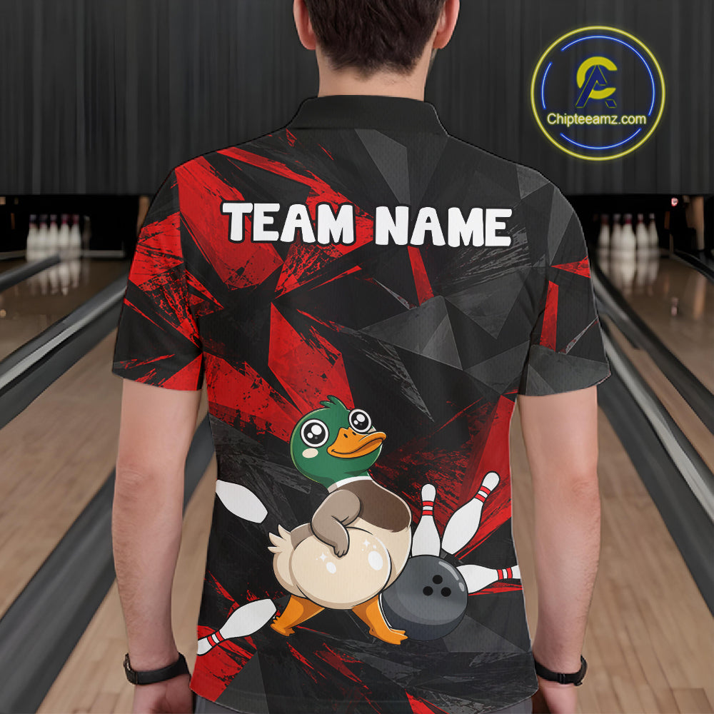 Duck Bowling Shirt Custom Team Name Funny Bowling League Shirt For Men NHT1451