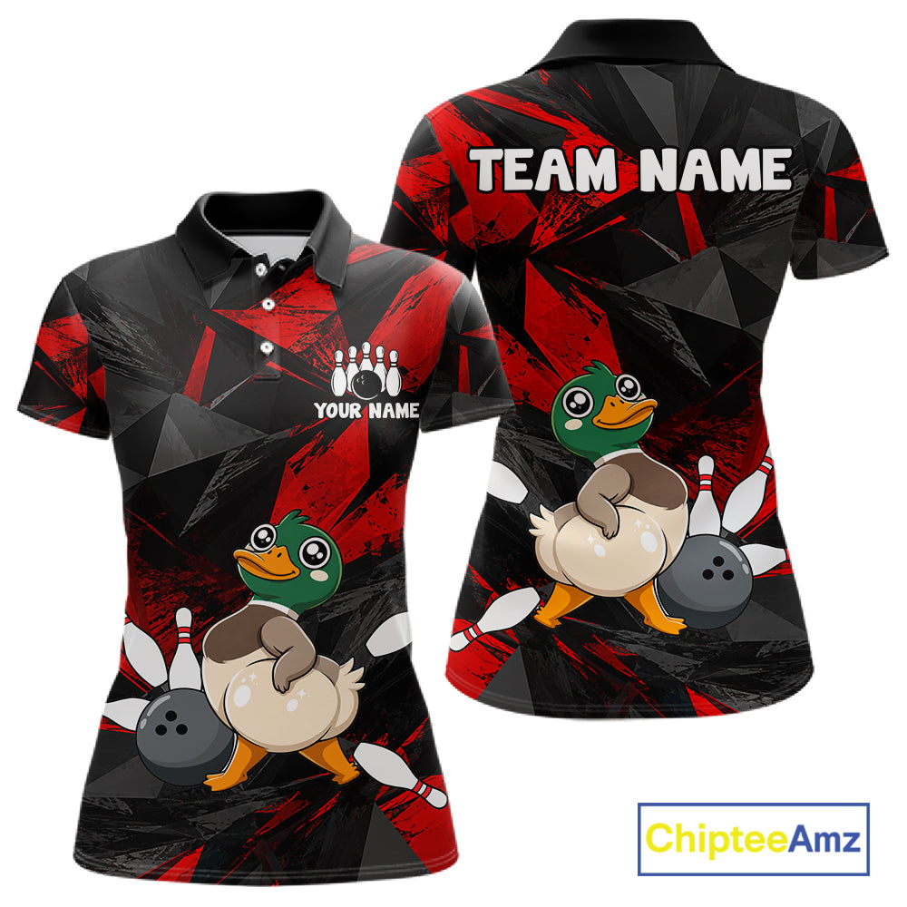 Duck Bowling Shirt Custom Team Name Funny Bowling League Shirt For Women NHT1451