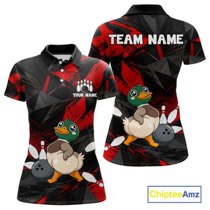 Duck Bowling Shirt Custom Team Name Funny Bowling League Shirt For Women NHT1451