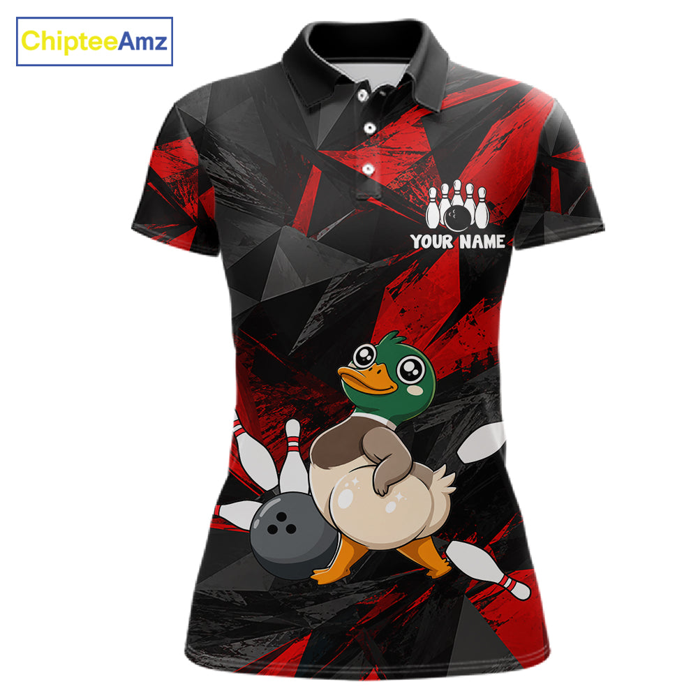 Duck Bowling Shirt Custom Team Name Funny Bowling League Shirt For Women NHT1451
