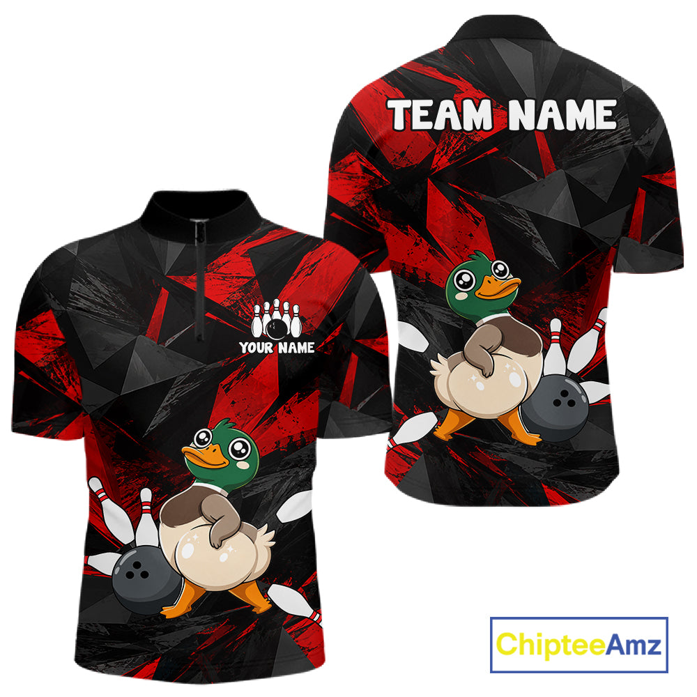 Duck Bowling Shirt Custom Team Name Funny Bowling League Shirt For Men NHT1451