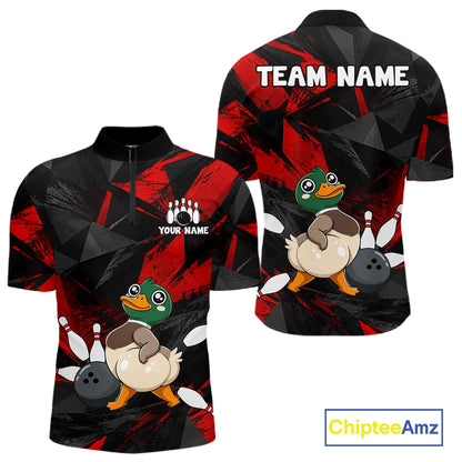 Duck Bowling Shirt Custom Team Name Funny Bowling League Shirt For Men NHT1451