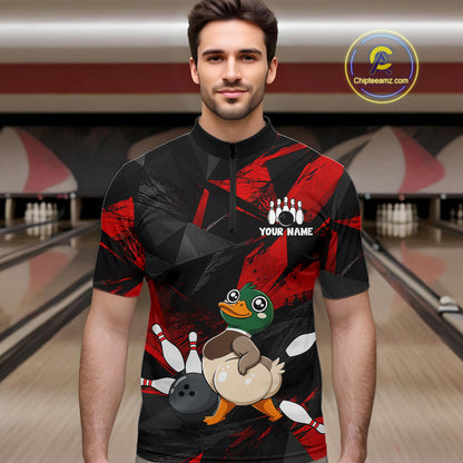 Duck Bowling Shirt Custom Team Name Funny Bowling League Shirt For Men NHT1451