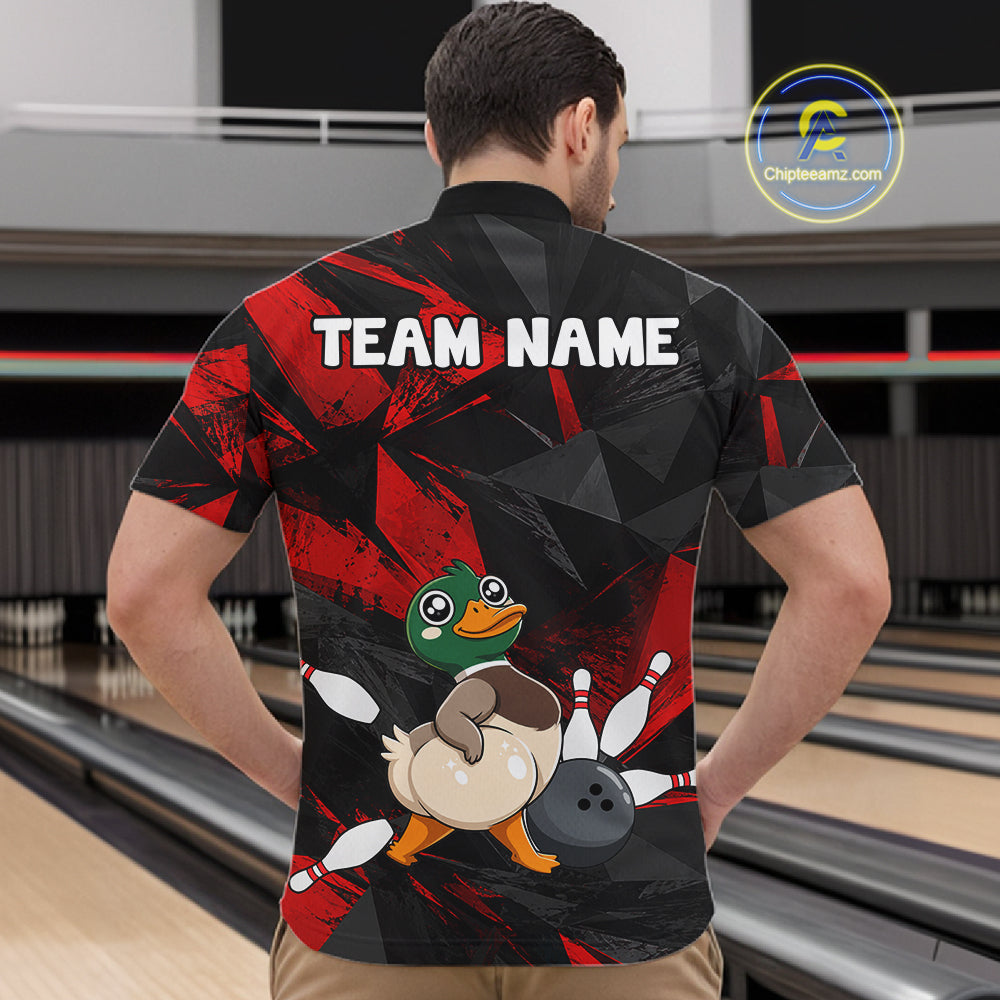 Duck Bowling Shirt Custom Team Name Funny Bowling League Shirt For Men NHT1451