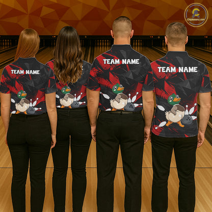 Duck Bowling Shirt Custom Team Name Funny Bowling League Shirt For Women NHT1451