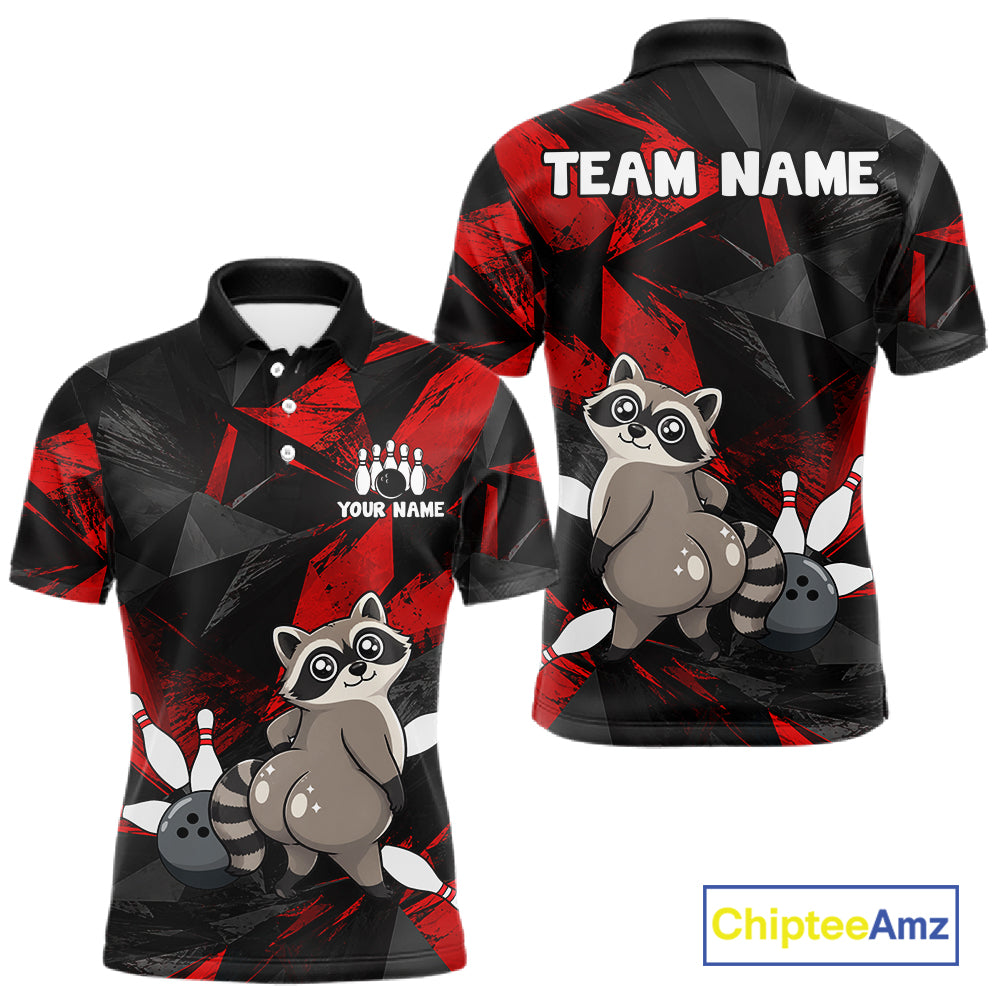 Raccoon Bowling Shirt Custom Team Name Funny Bowling League Shirt For Men NHT1452