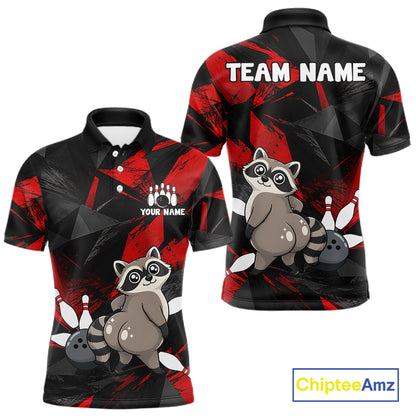 Raccoon Bowling Shirt Custom Team Name Funny Bowling League Shirt For Men NHT1452