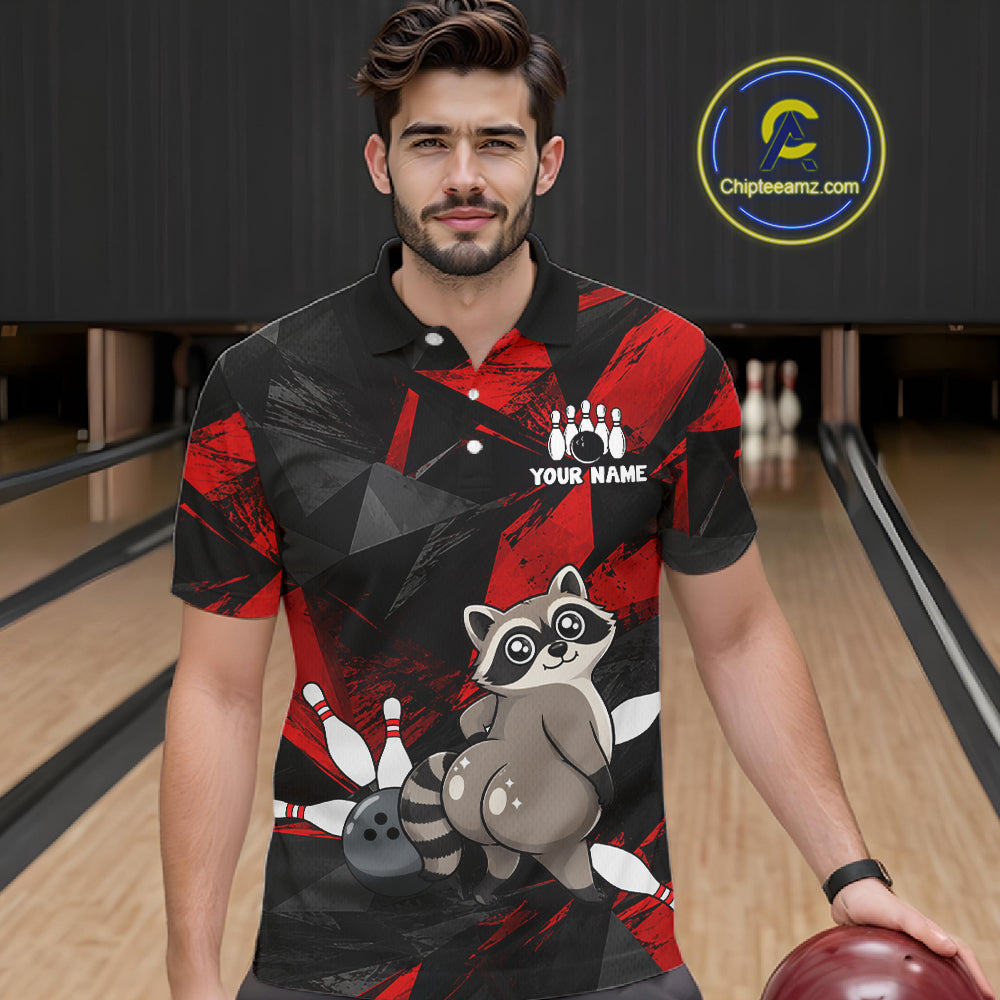 Raccoon Bowling Shirt Custom Team Name Funny Bowling League Shirt For Men NHT1452