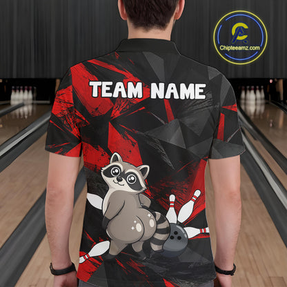 Raccoon Bowling Shirt Custom Team Name Funny Bowling League Shirt For Men NHT1452