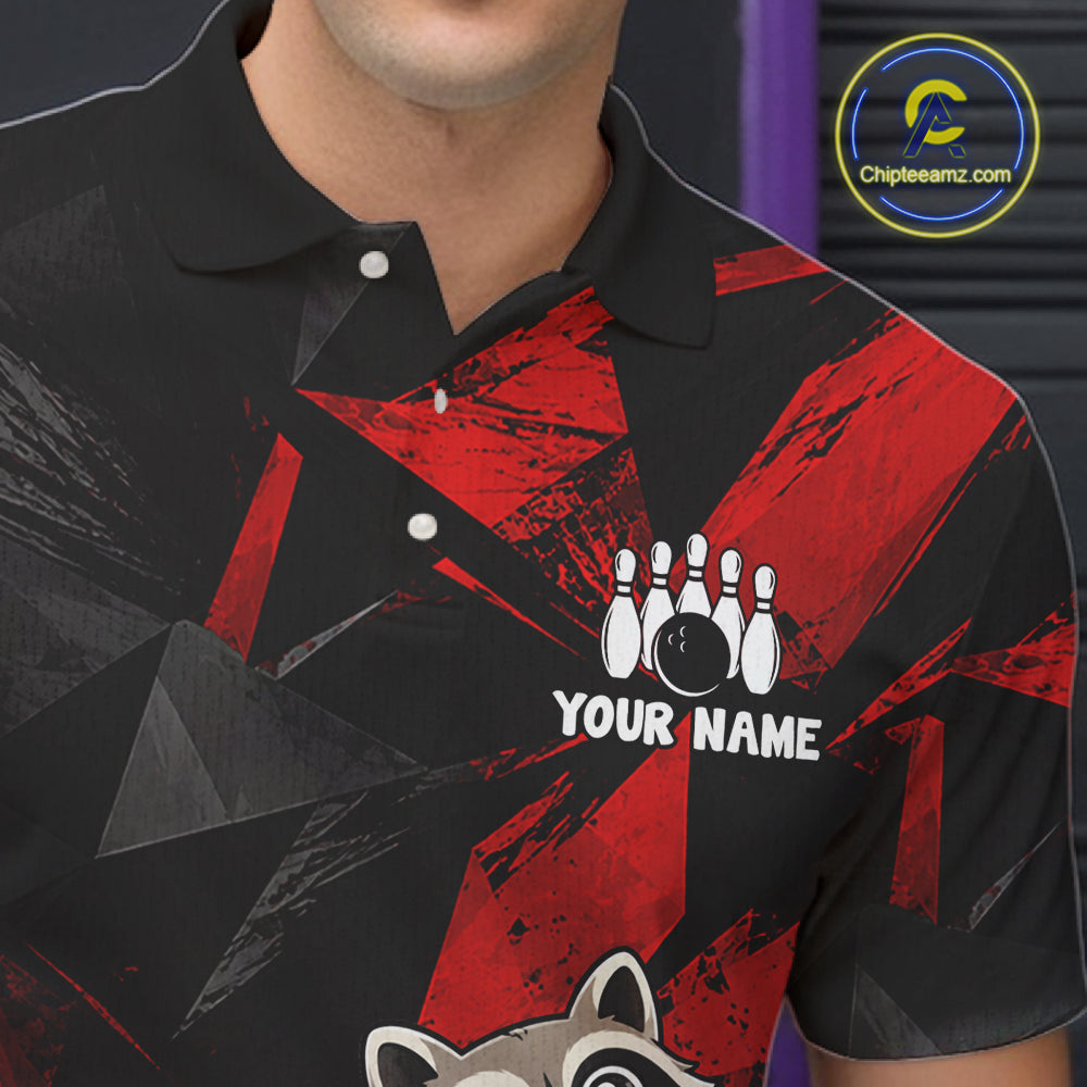 Raccoon Bowling Shirt Custom Team Name Funny Bowling League Shirt For Men NHT1452