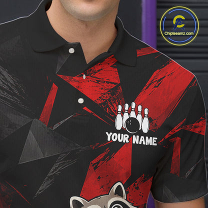 Raccoon Bowling Shirt Custom Team Name Funny Bowling League Shirt For Men NHT1452